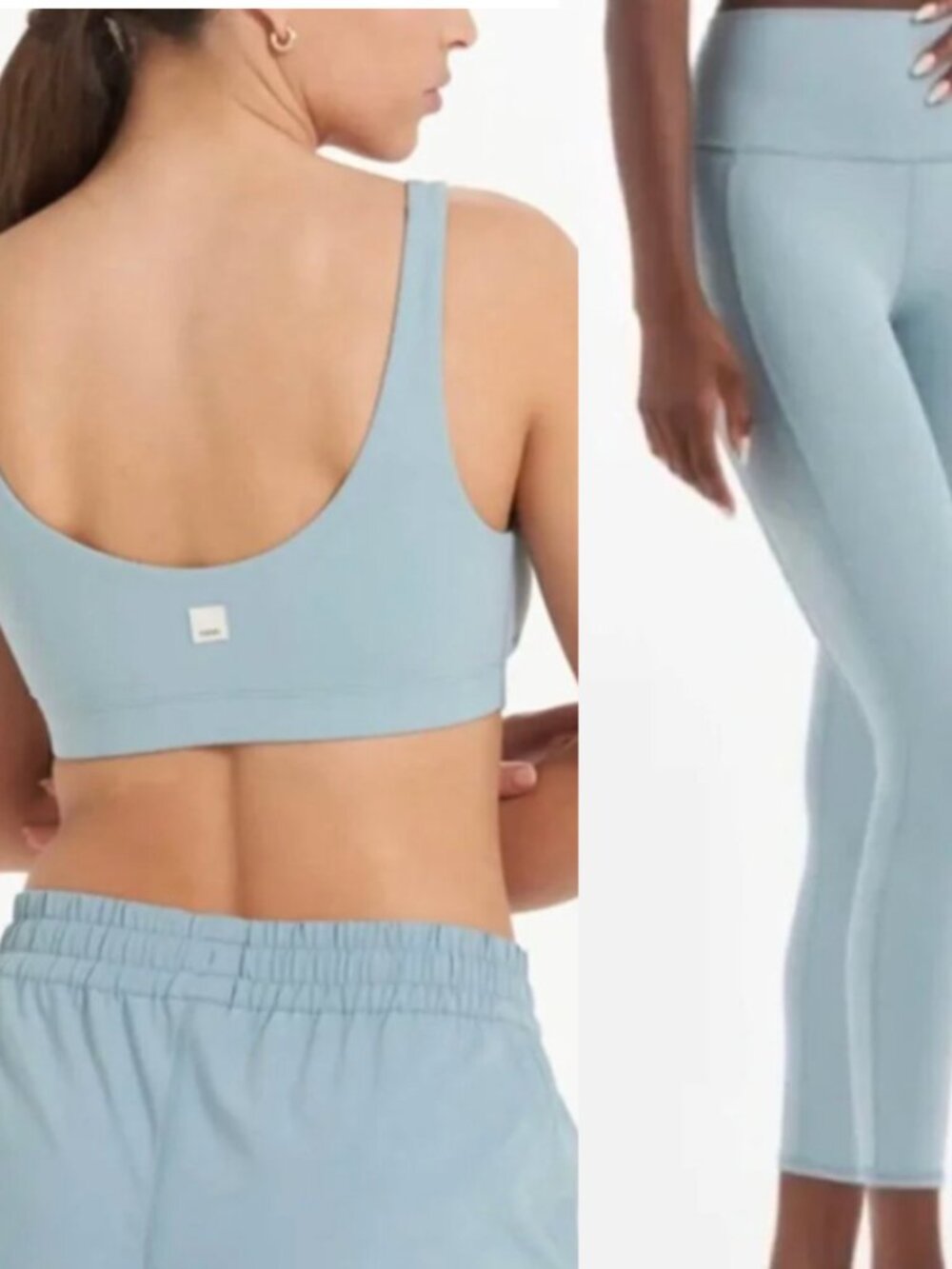 VUORI RARE 2 Piece Set - Daily Bra and Studio Pocket Leggings in Light Blue M/L